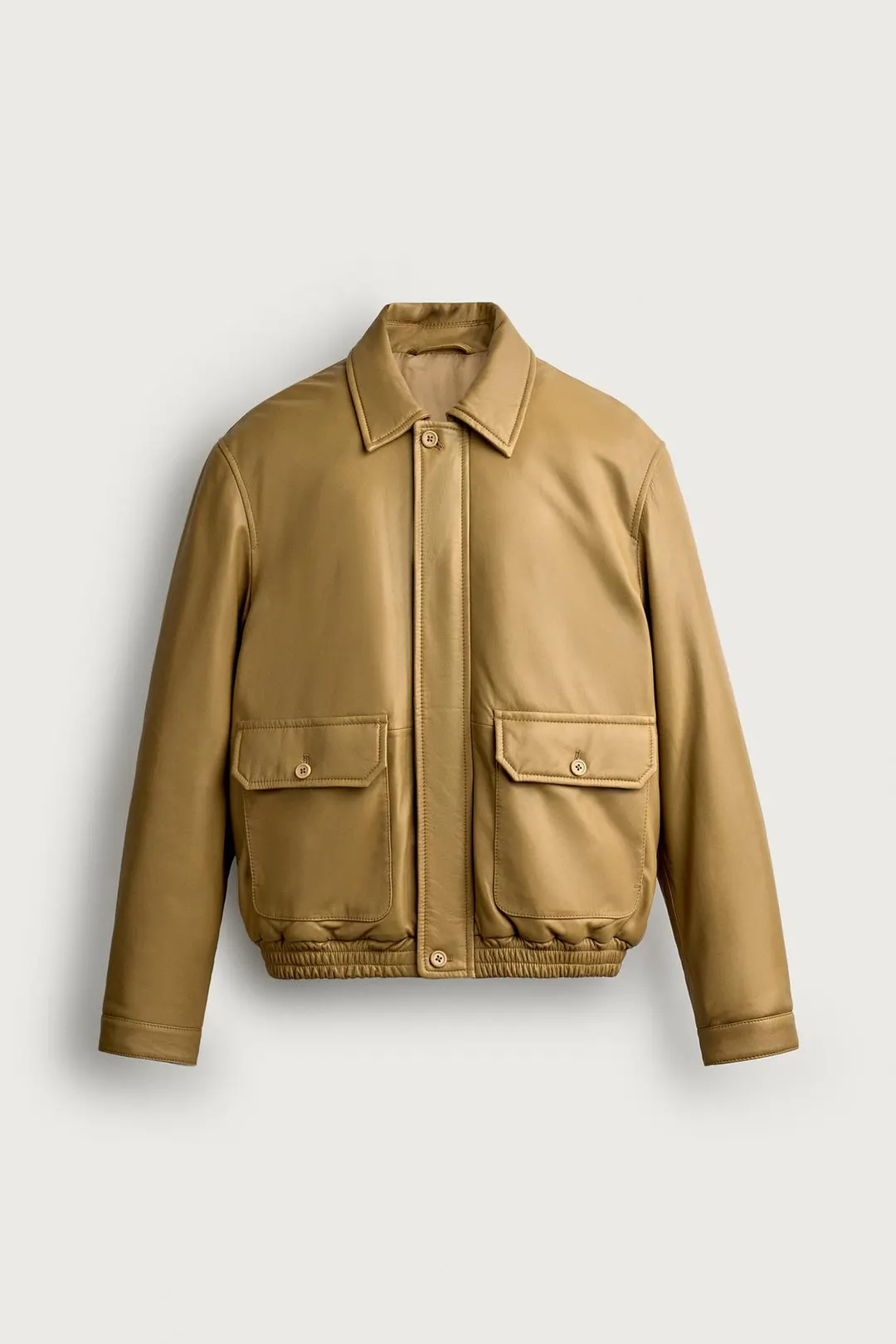 Утепленная кожаная куртка свободного кроя, Zara