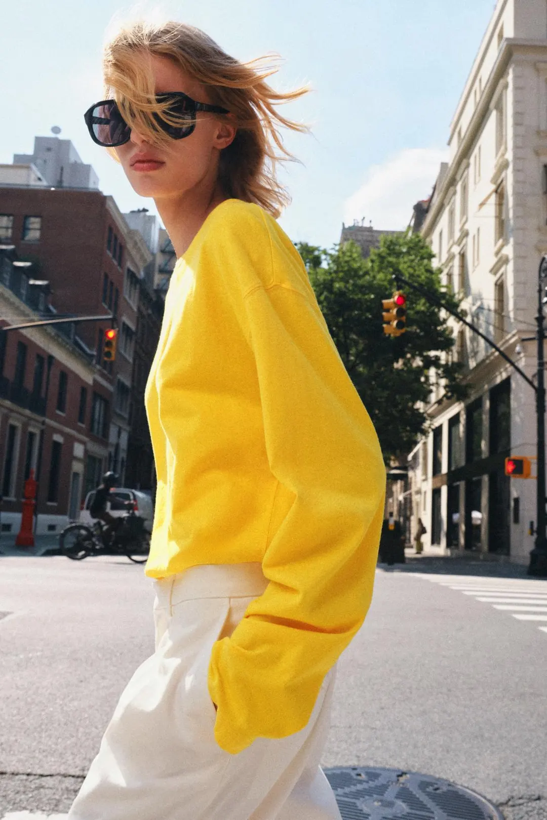 Футболка из хлопка и льна, Zara