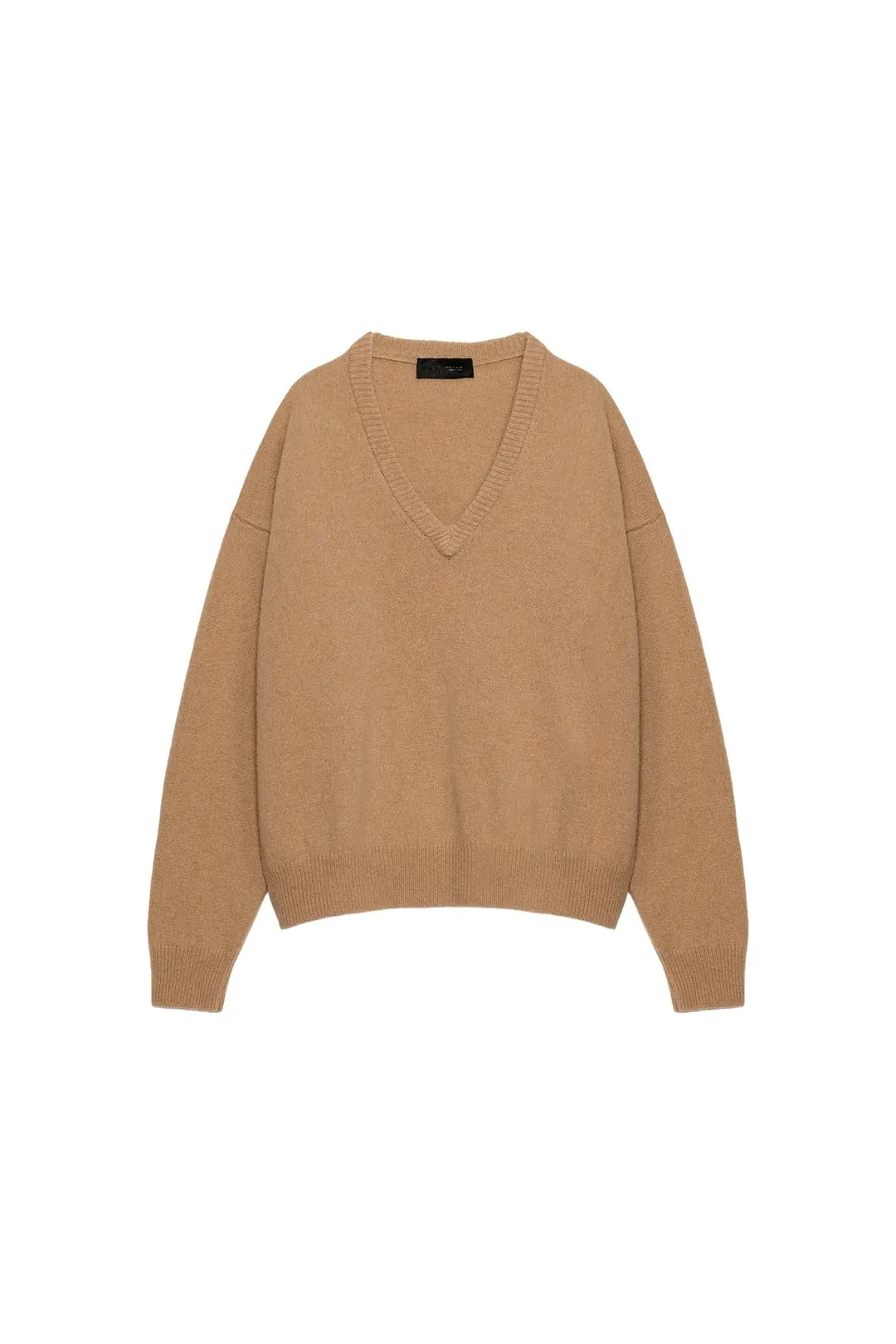 Джемпер с V-образным вырезом из смеси кашемира и шерсти, Zara