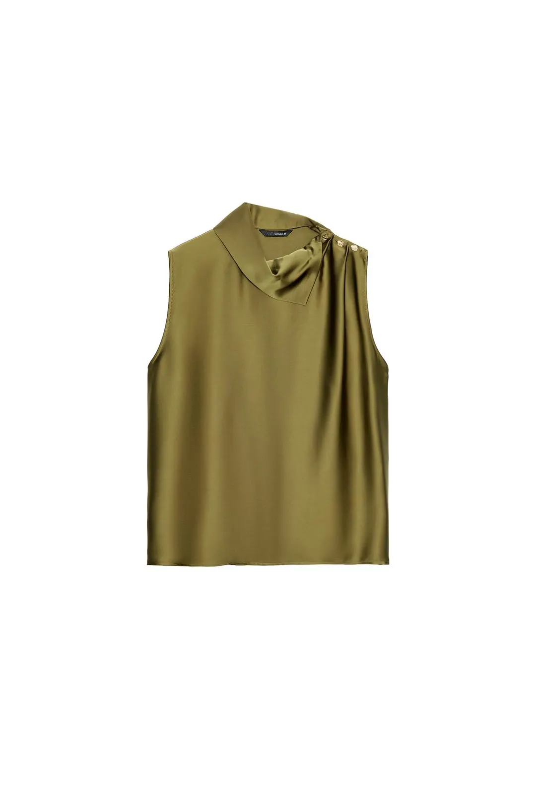 Топ атласный с пуговицами на плечах, Zara