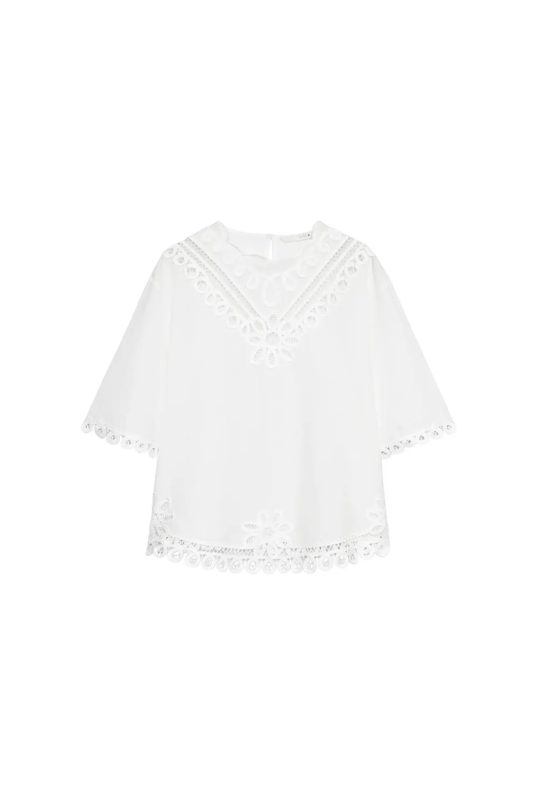 Рубашка с вышивкой из смесового льна ZW Collection, Zara