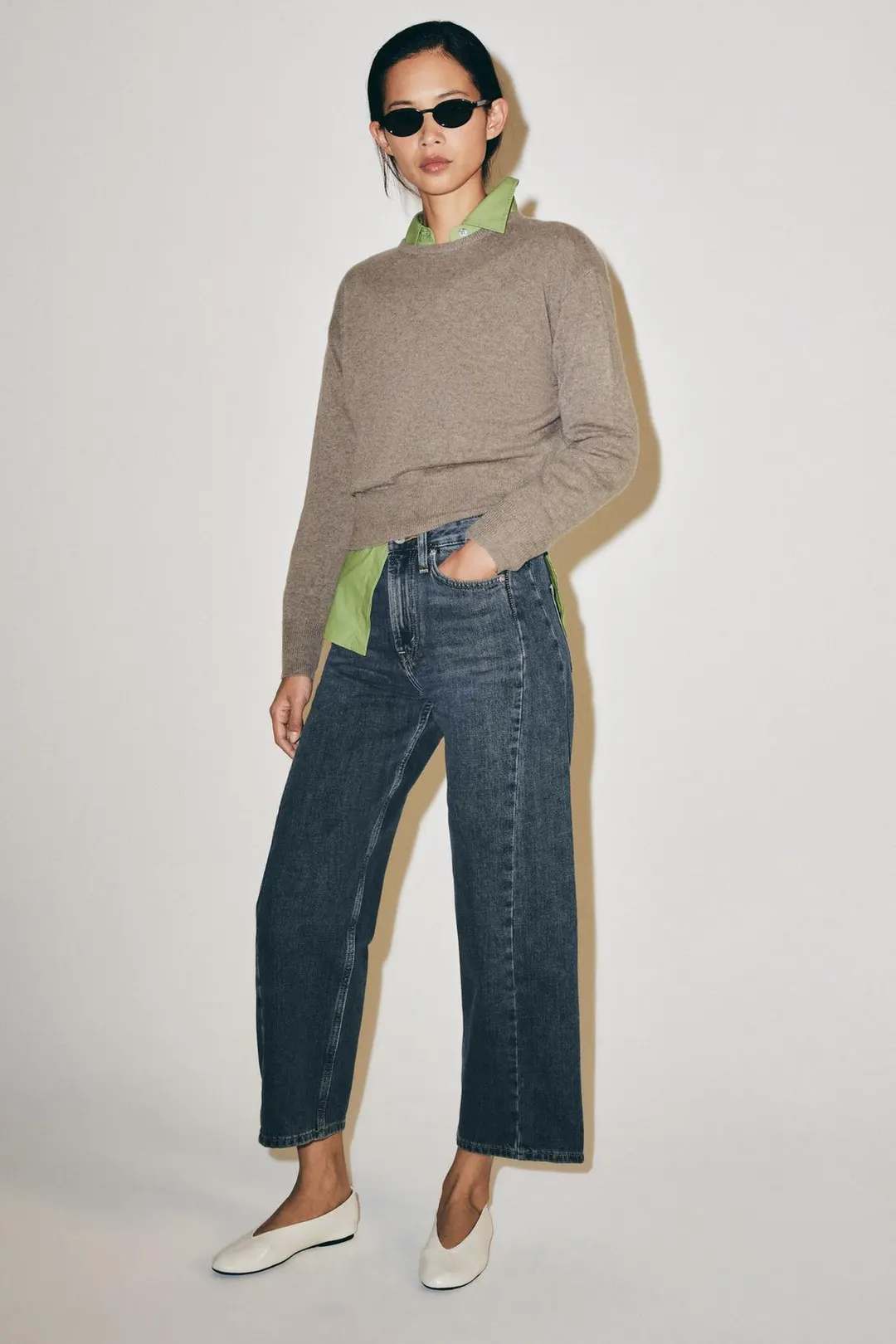 Джинсы до щиколотки свободного кроя со средней посадкой ZW Collection, Zara