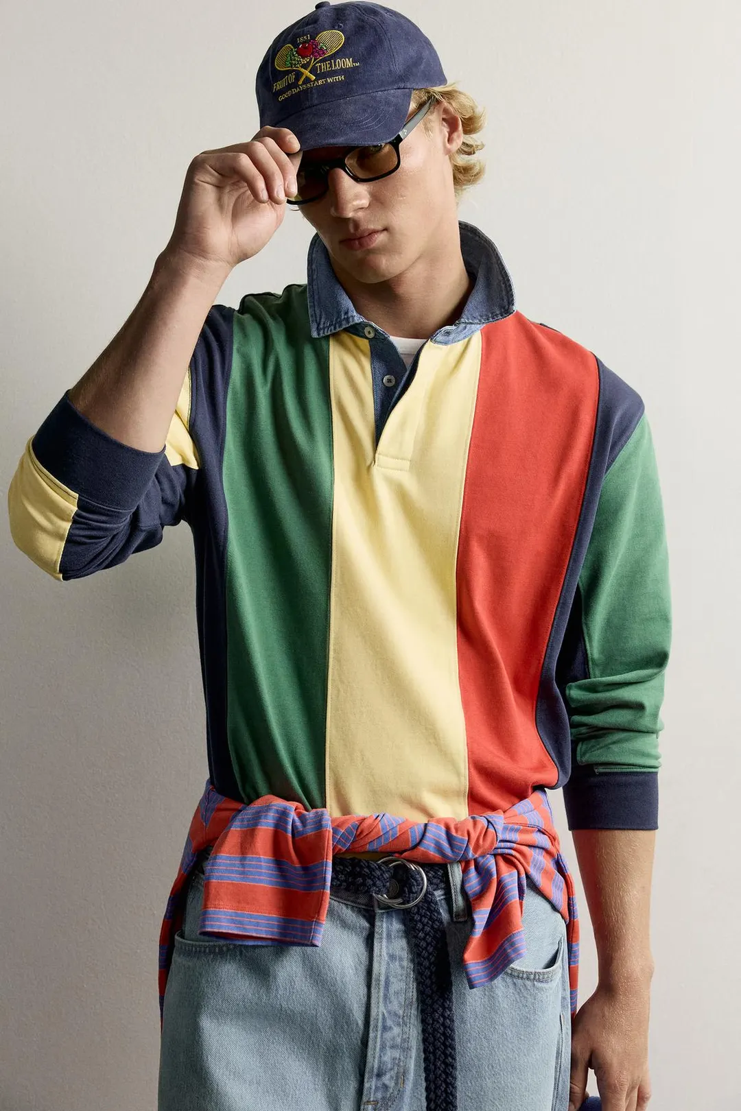 Поло в полоску с контрастным воротником FRUIT OF THE LOOM™, Zara