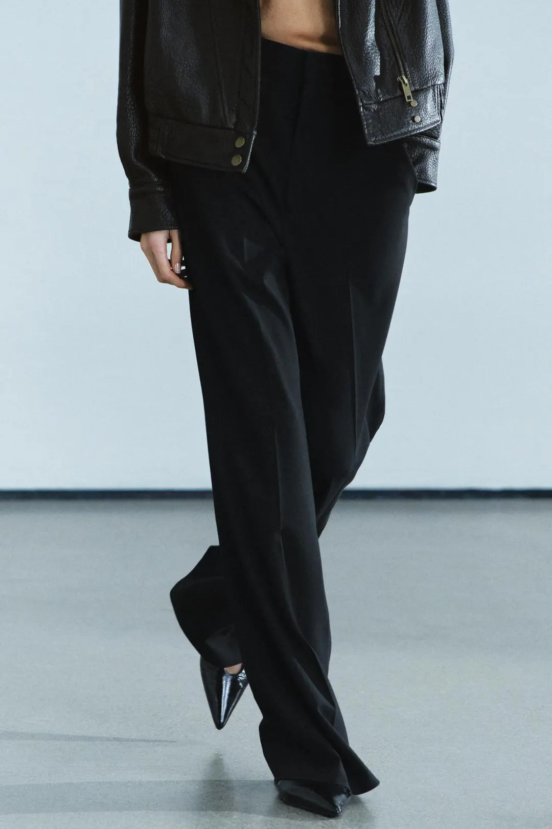 Брюки широкие с высокой посадкой ZW Collection, Zara