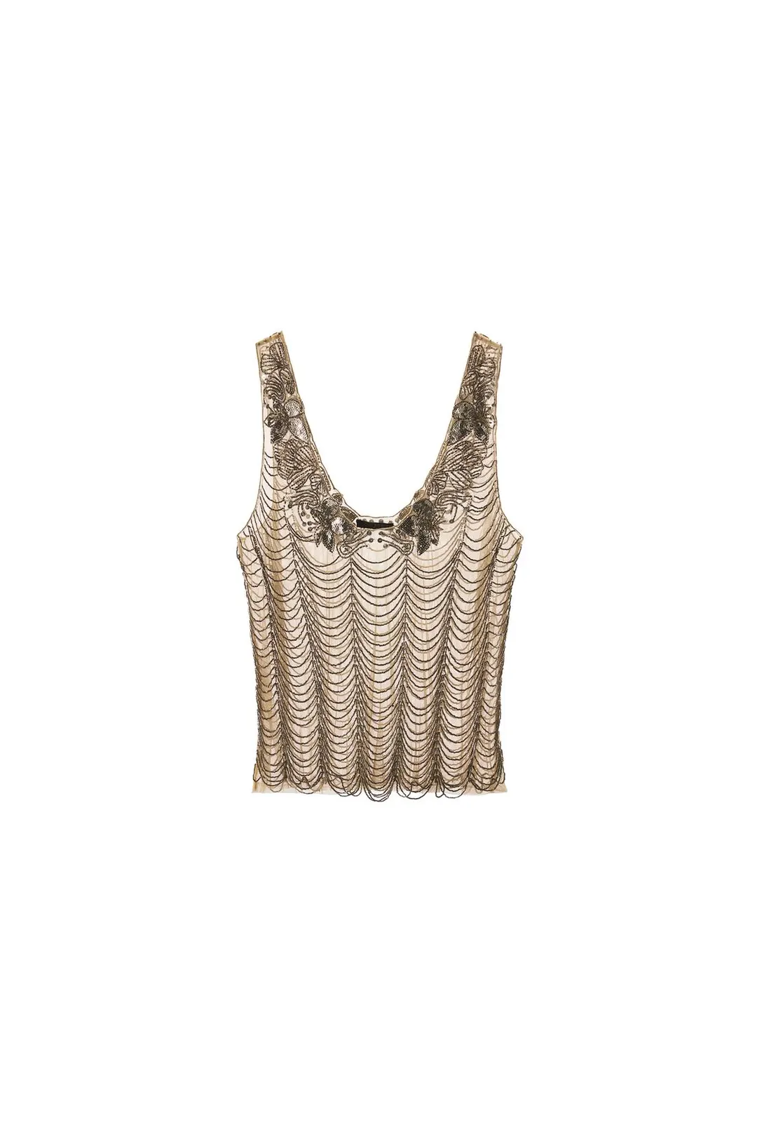 Топ с бусинами ZW Collection, Zara