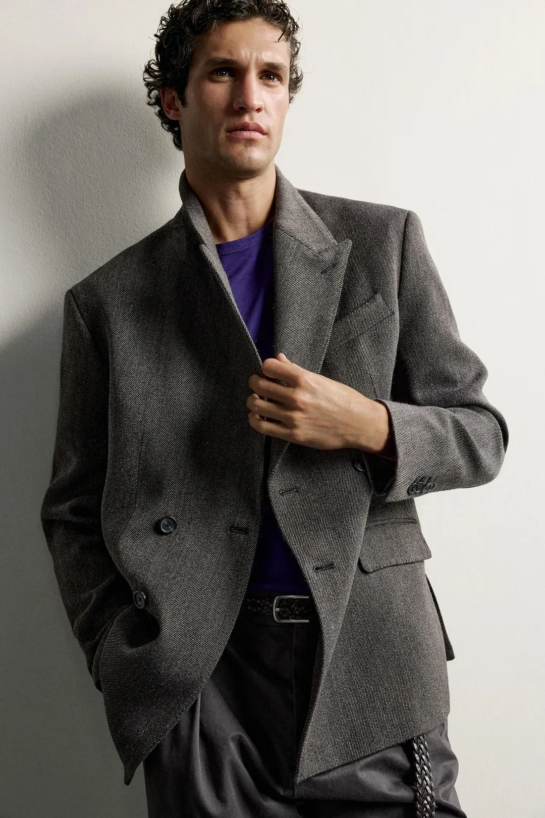 Двубортный блейзер из смесовой шерсти, Zara