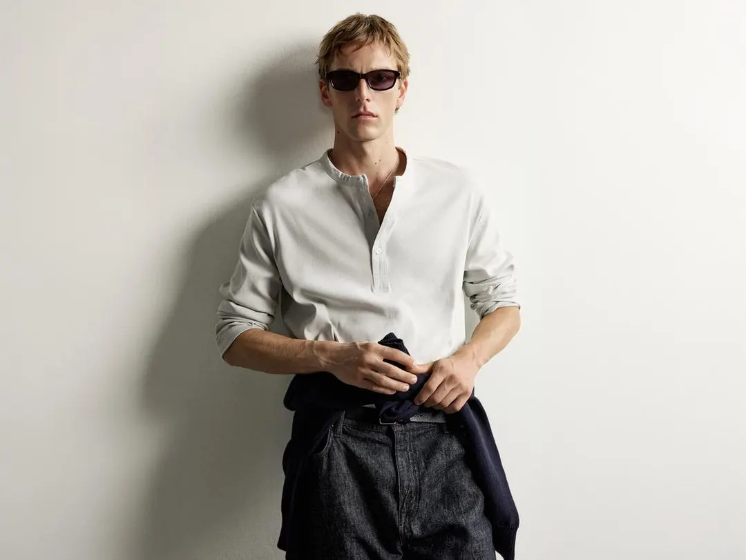Футболка хенли свободного кроя, Zara