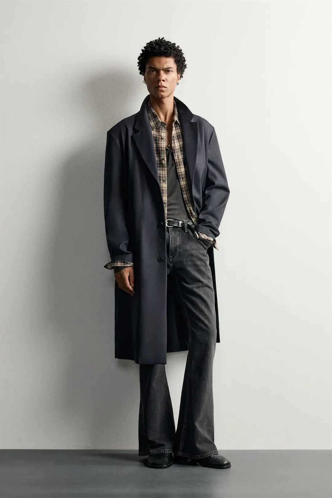 Сюртук свободного кроя из смесовой шерсти, Zara