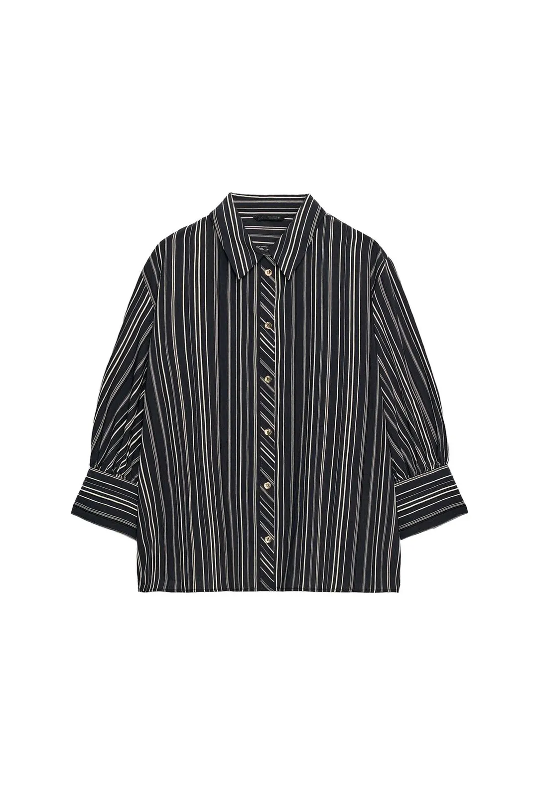 Рубашка в полоску с рукавами 3/4, Zara
