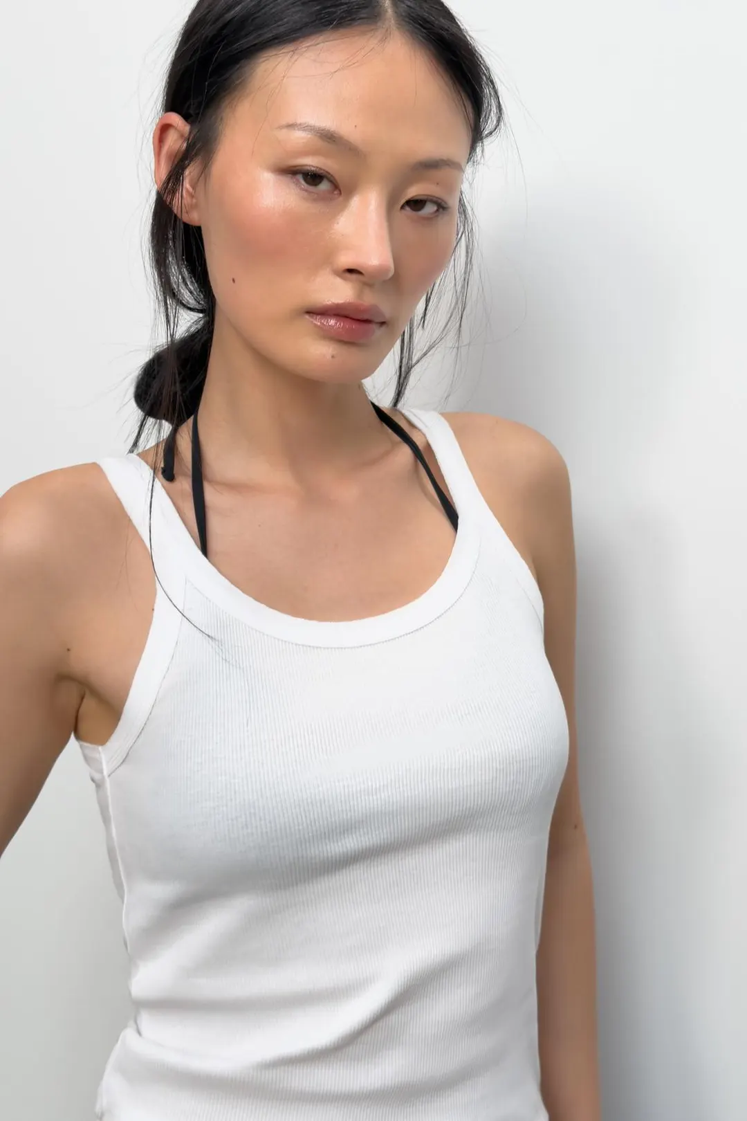 Майка в рубчик из хлопка, Zara