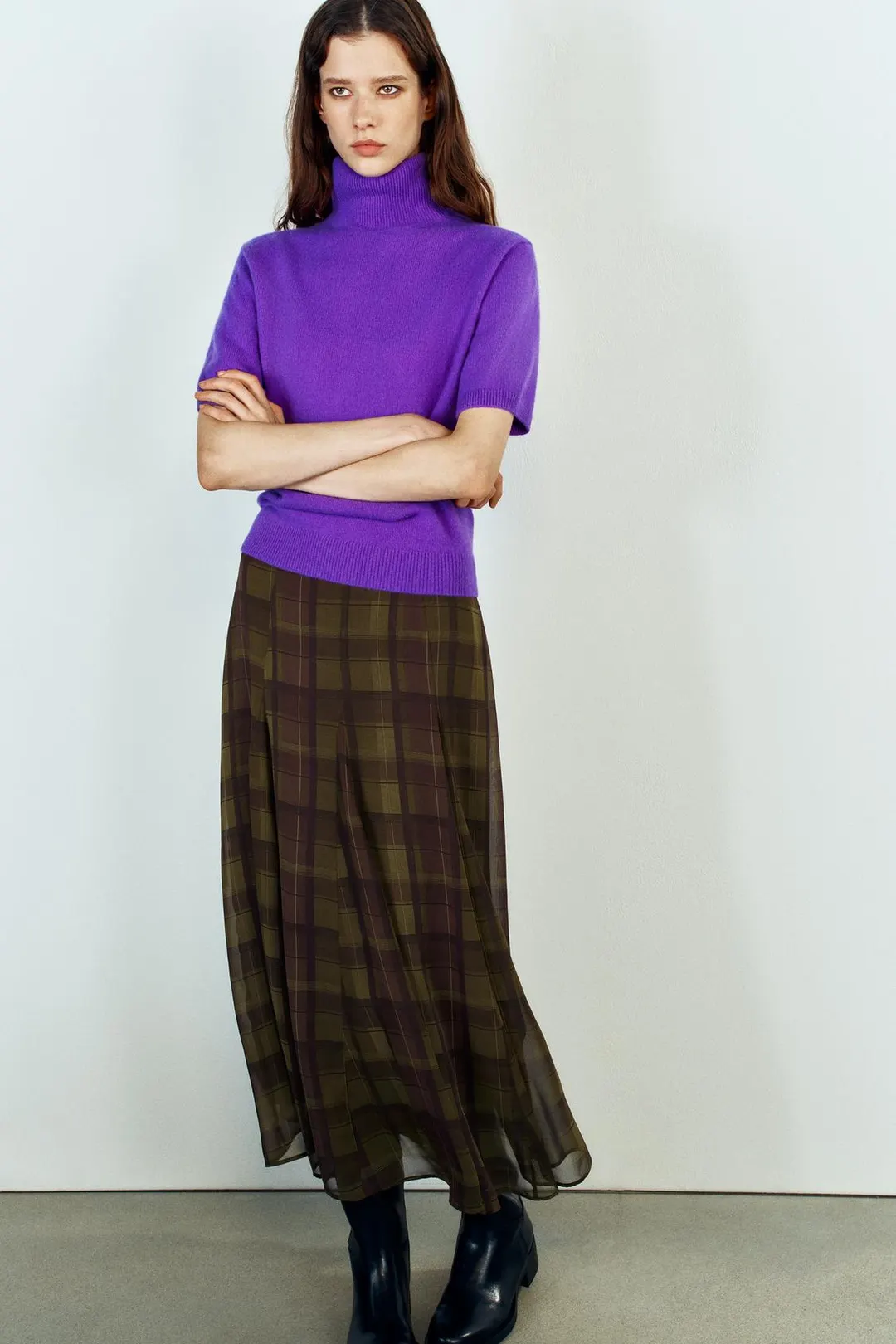 Юбка миди в клетку, Zara