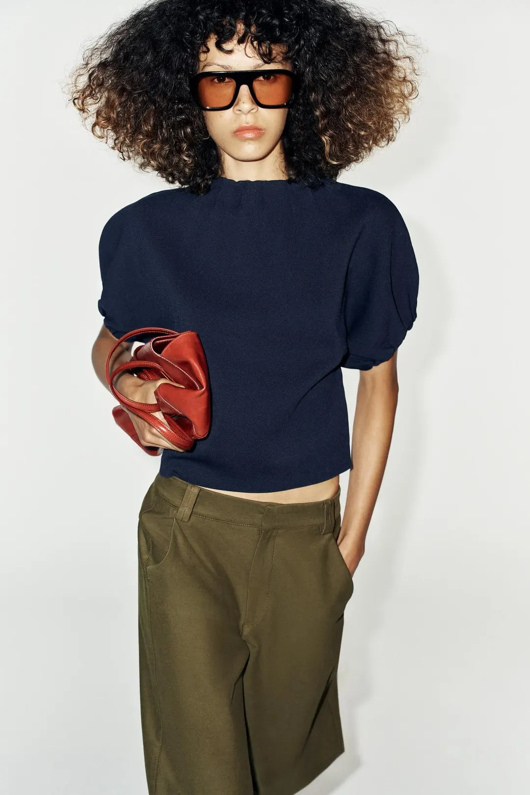 Трикотажный топ со сборками, Zara