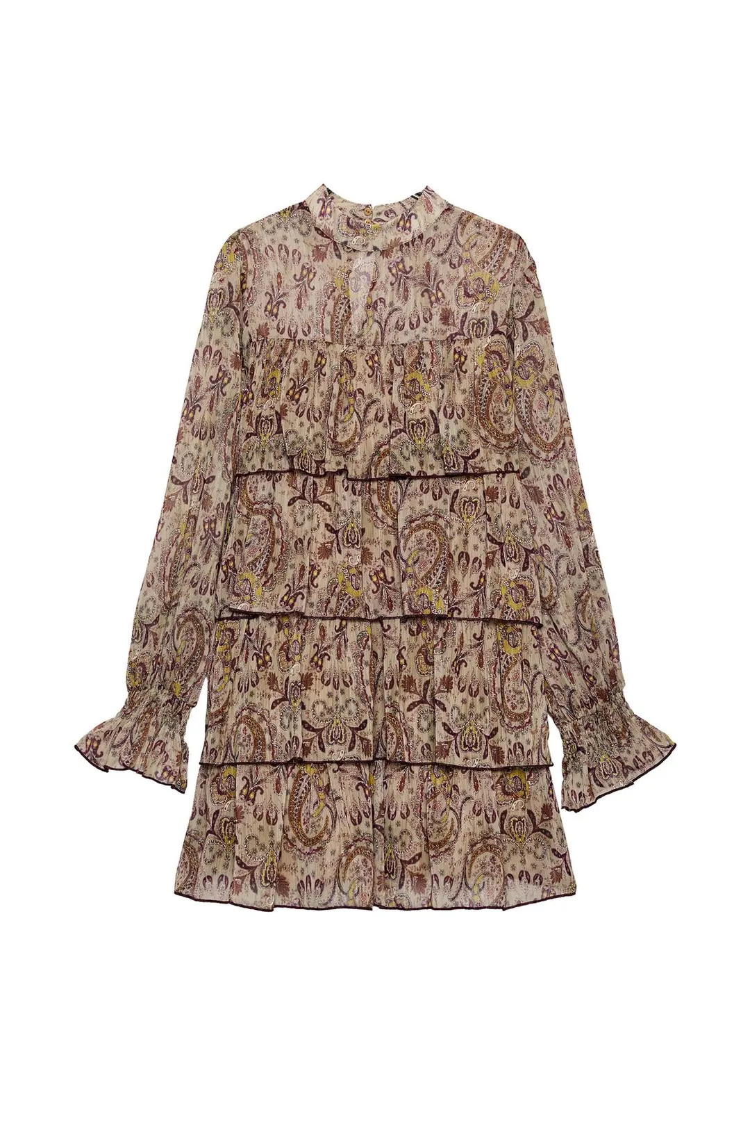 Мини-платье с принтом и оборками, Zara
