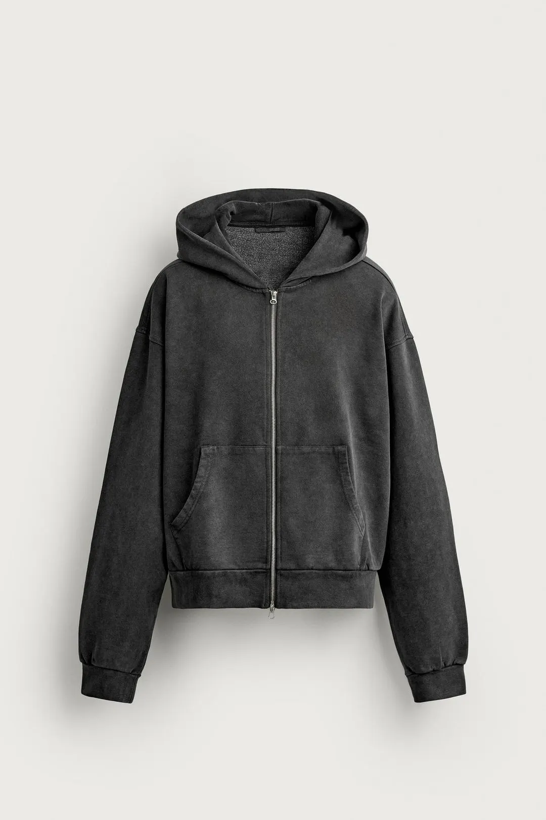 Худи базовое свободного кроя на молнии, Zara
