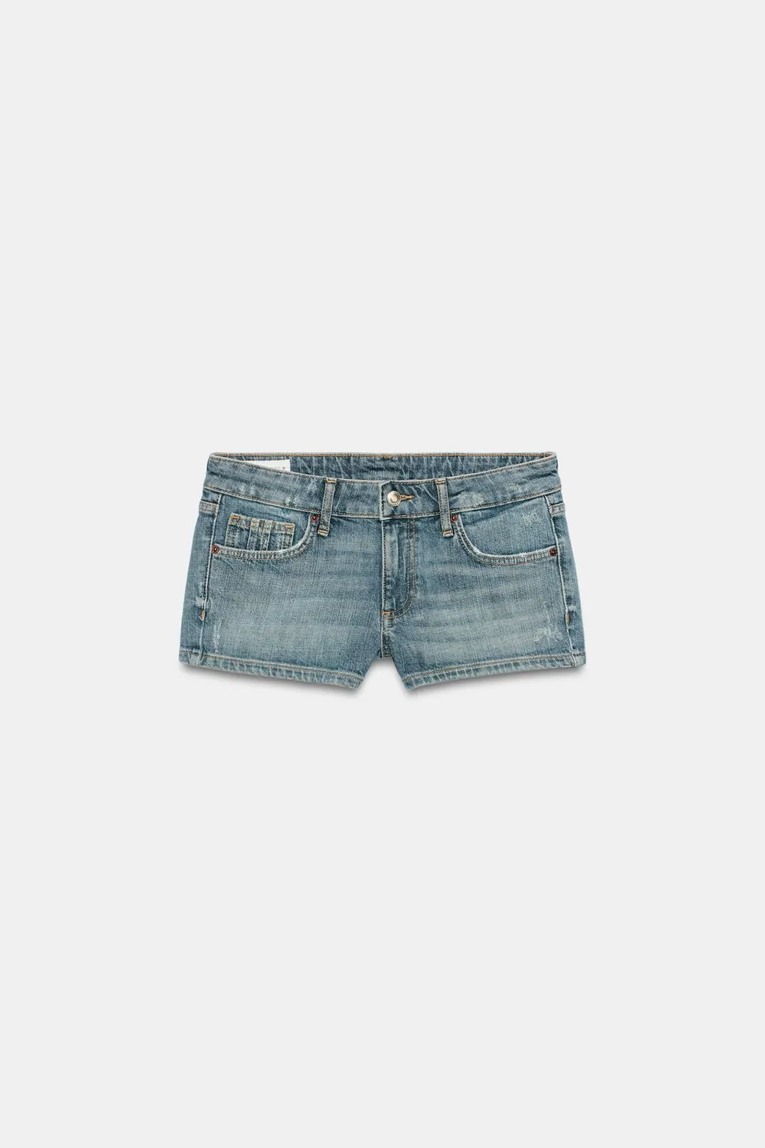 Шорты мини джинсовые TRF с низкой посадкой, Zara