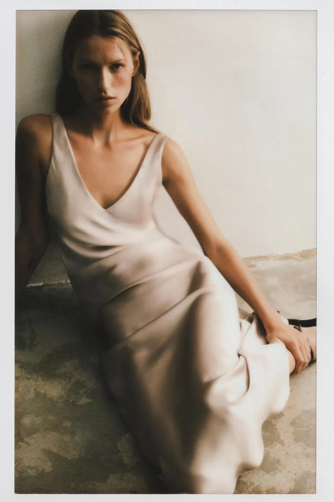 Платье миди атласное, Zara