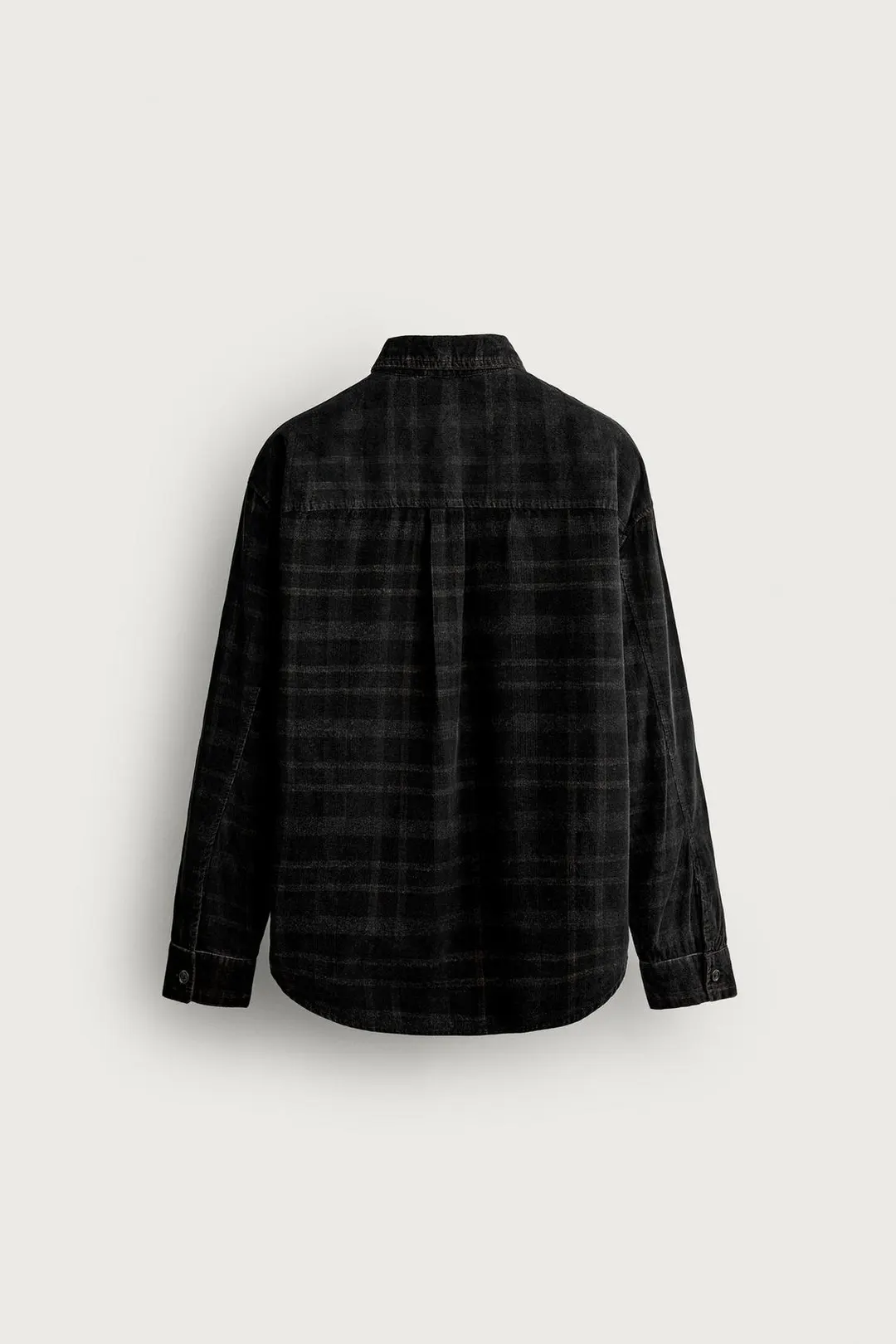 Рубашка в клетку из вельвета с эффектом стирки, Zara