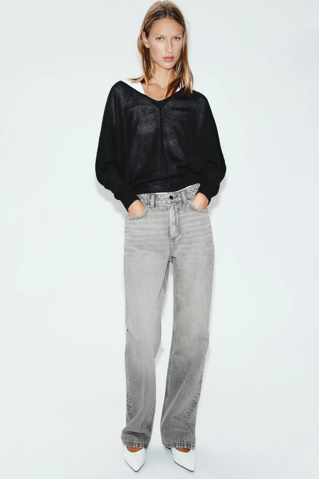 Джинсы классического кроя с высокой посадкой Z1975, Zara