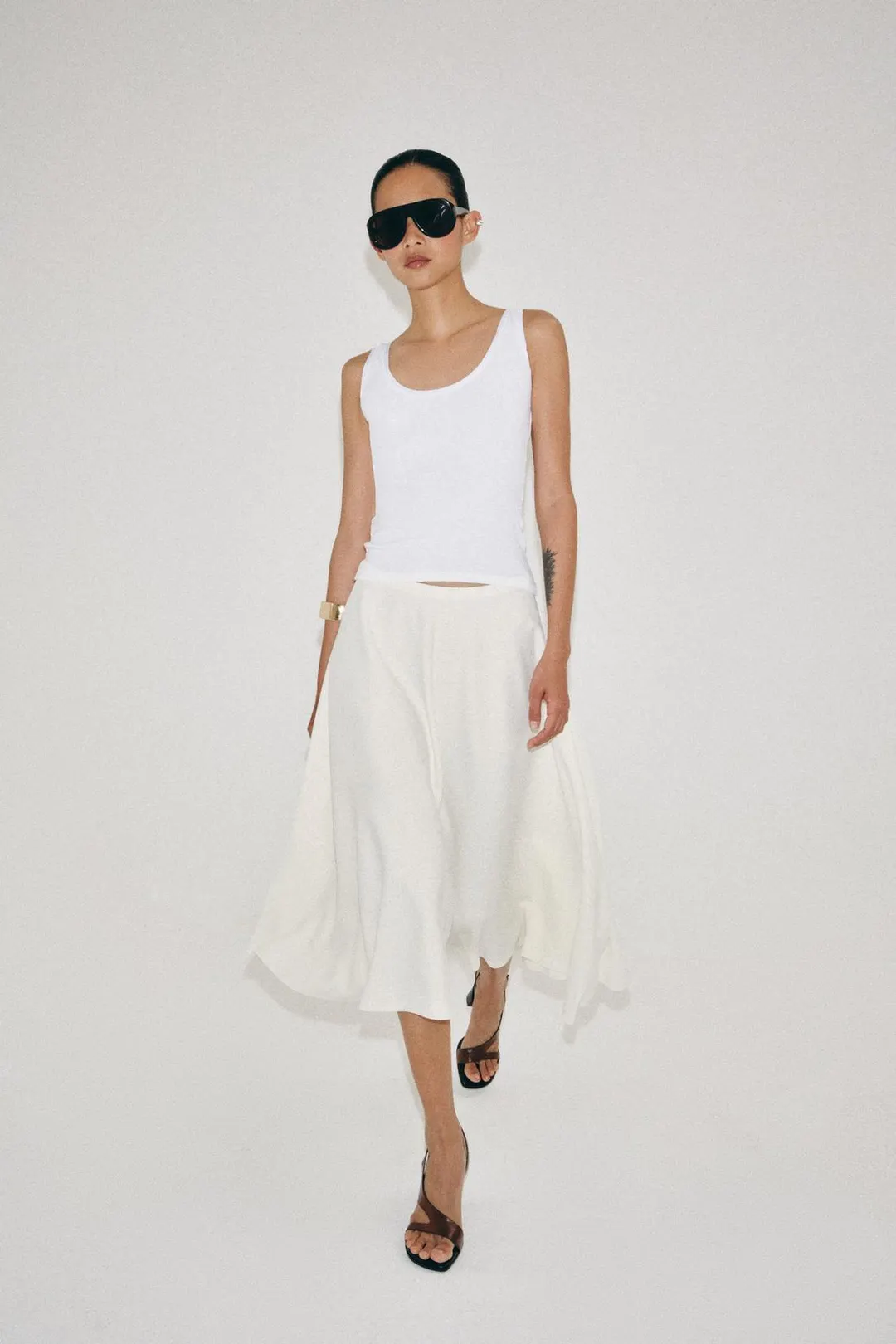 Многослойная юбка миди ZW Collection, Zara