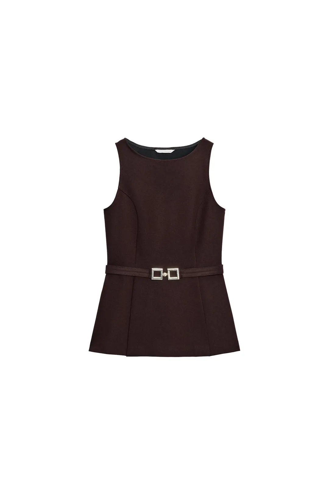 Жилет с баской и поясом, Zara
