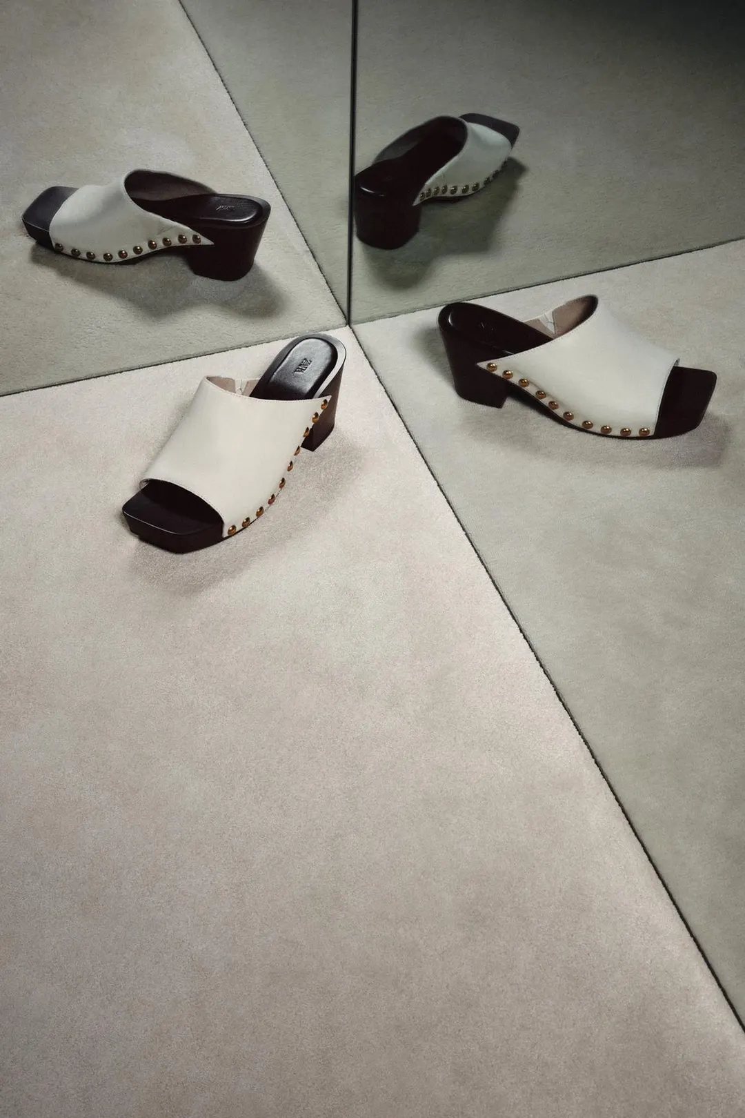 Кожаные туфли LIMITED EDITION на танкетке с заклепками, Zara