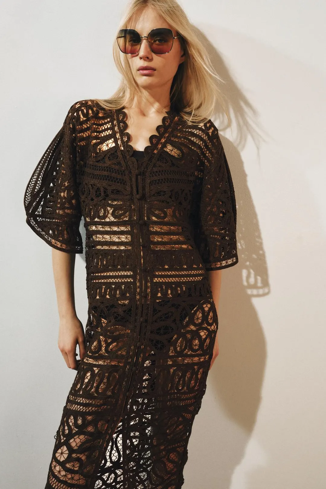 Длинное платье кроше ZW Collection, Zara