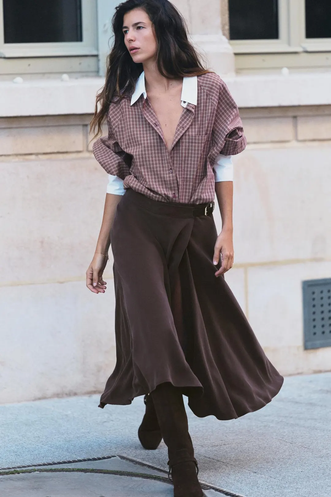 Сапоги до колена из замшевого спилка, Zara