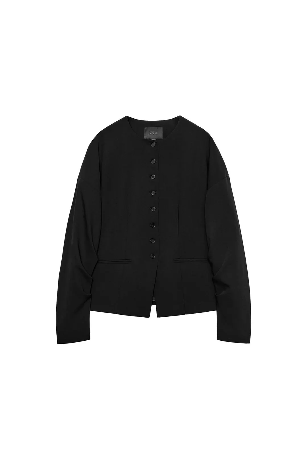 Блейзер со складками и пуговицами на рукавах, Zara
