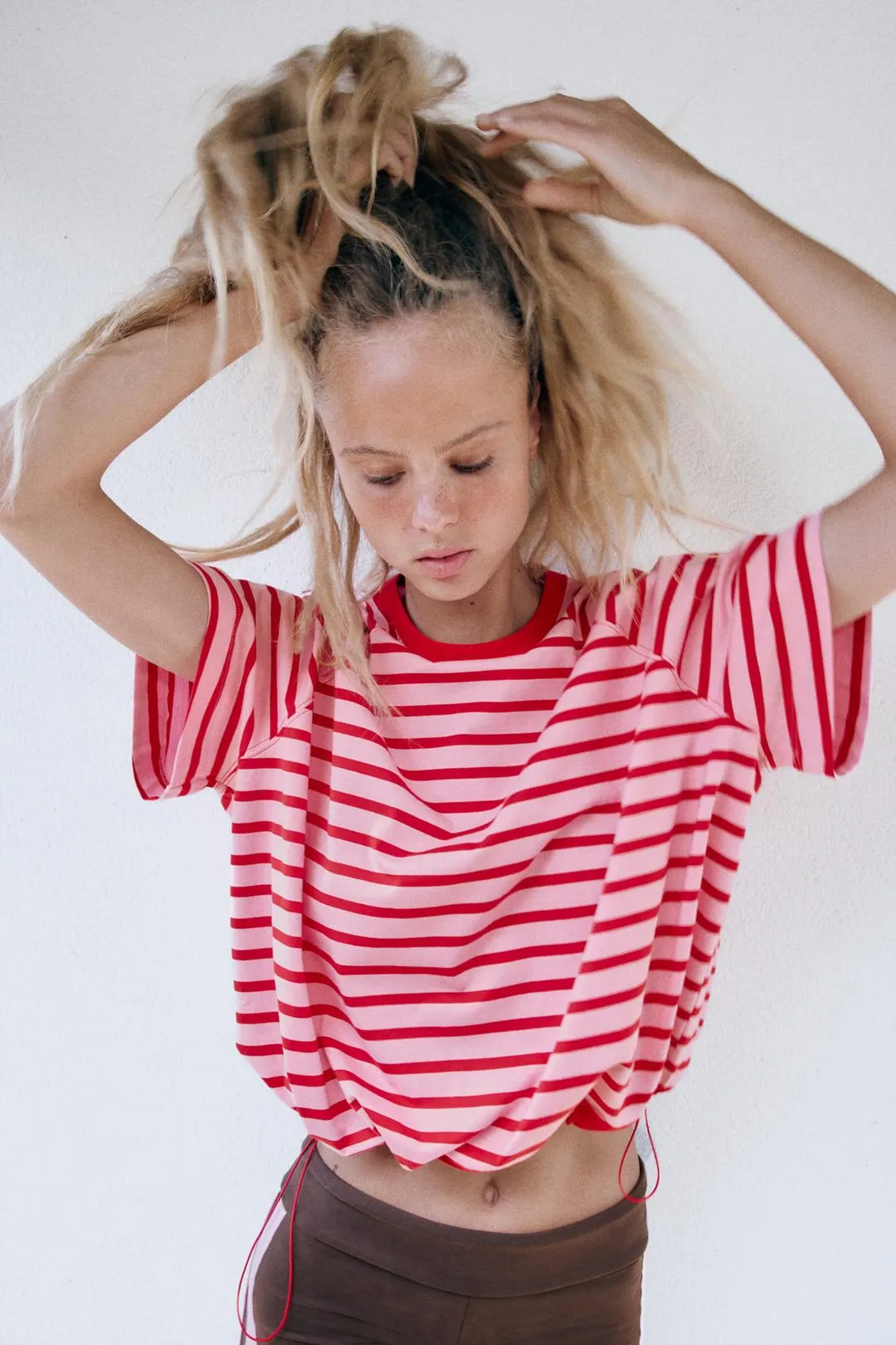Футболка в полоску с фиксаторами, Zara