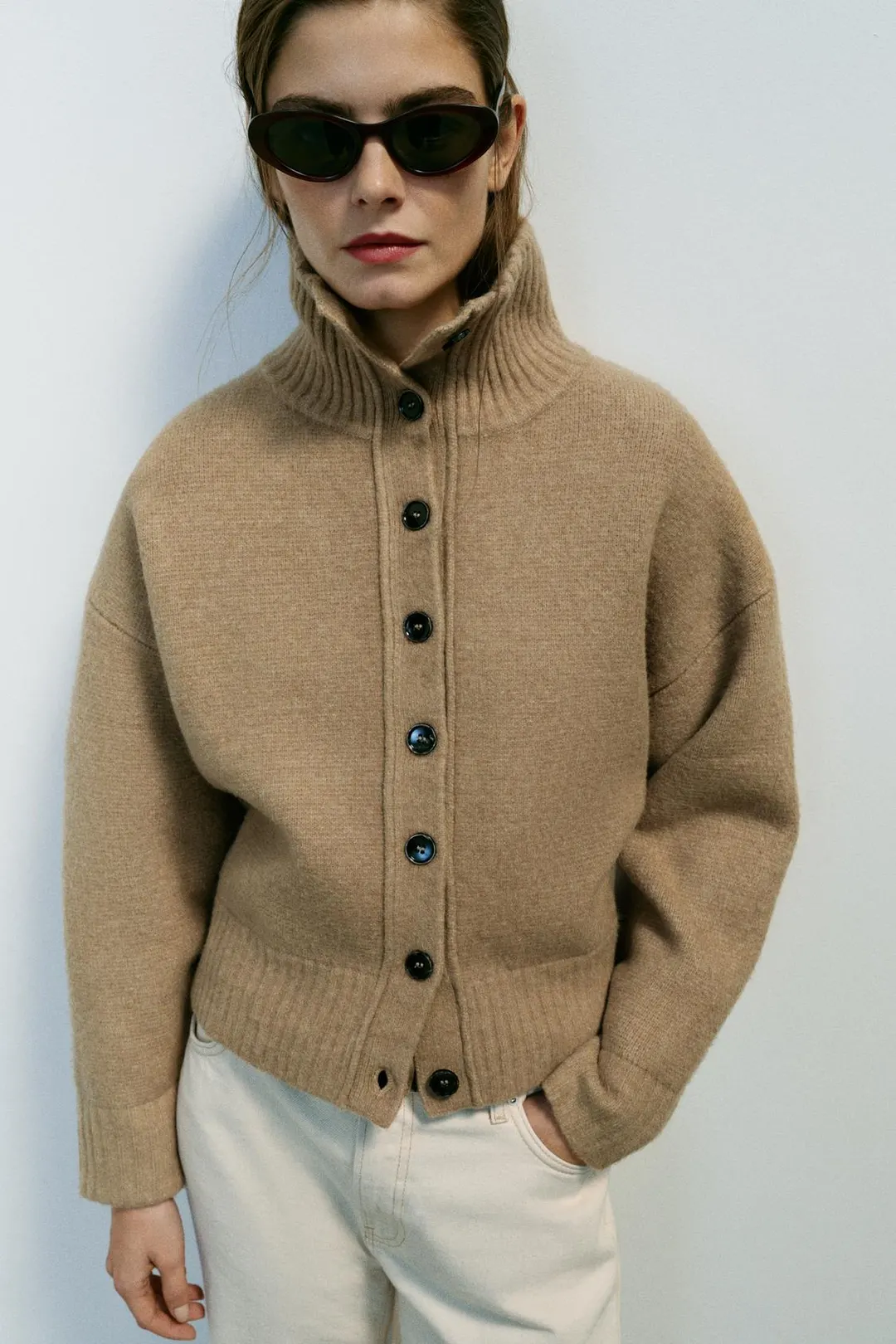 Кардиган с высоким воротником, Zara