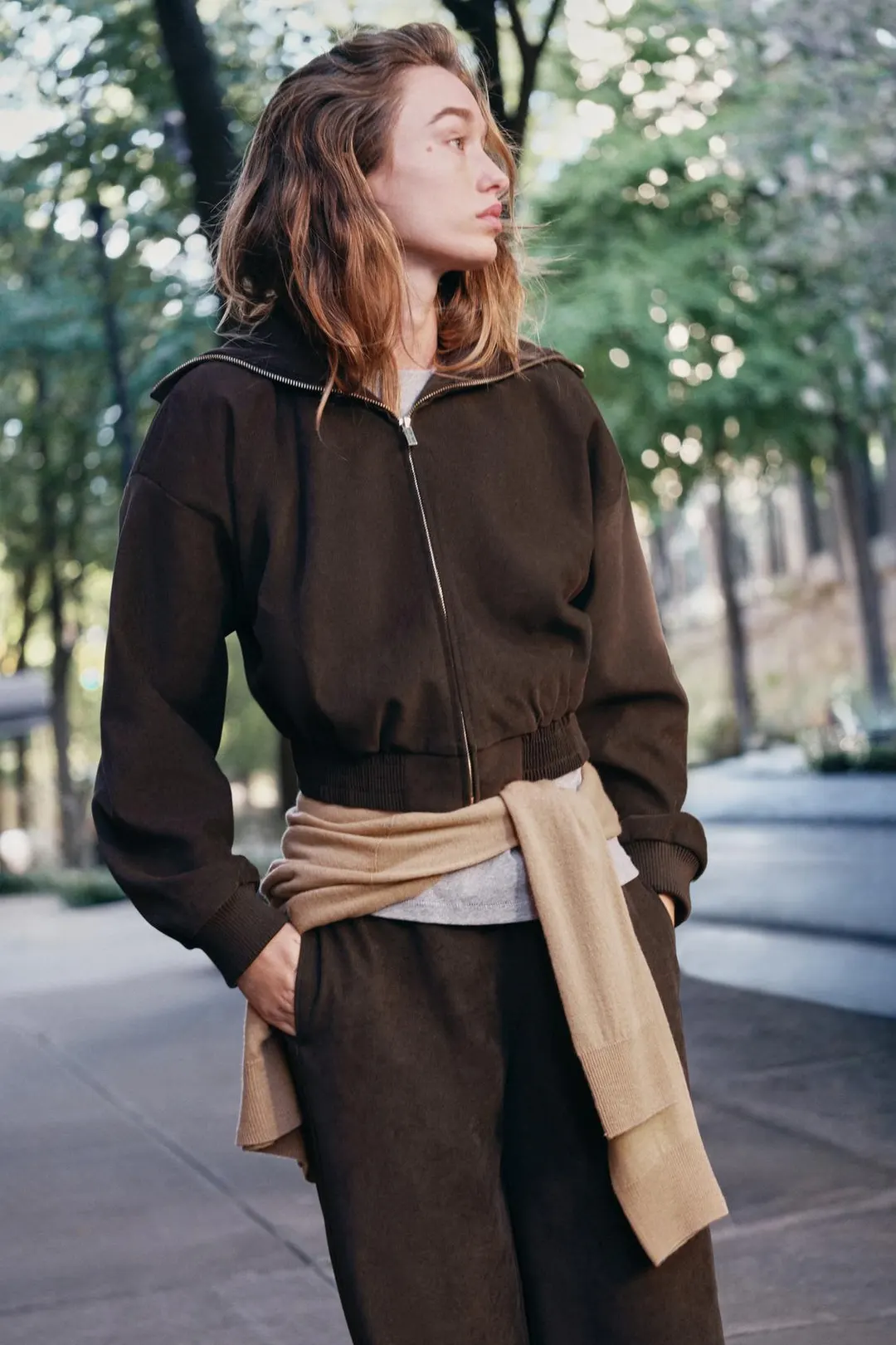 Куртка укороченная с воротником в рубчик, Zara