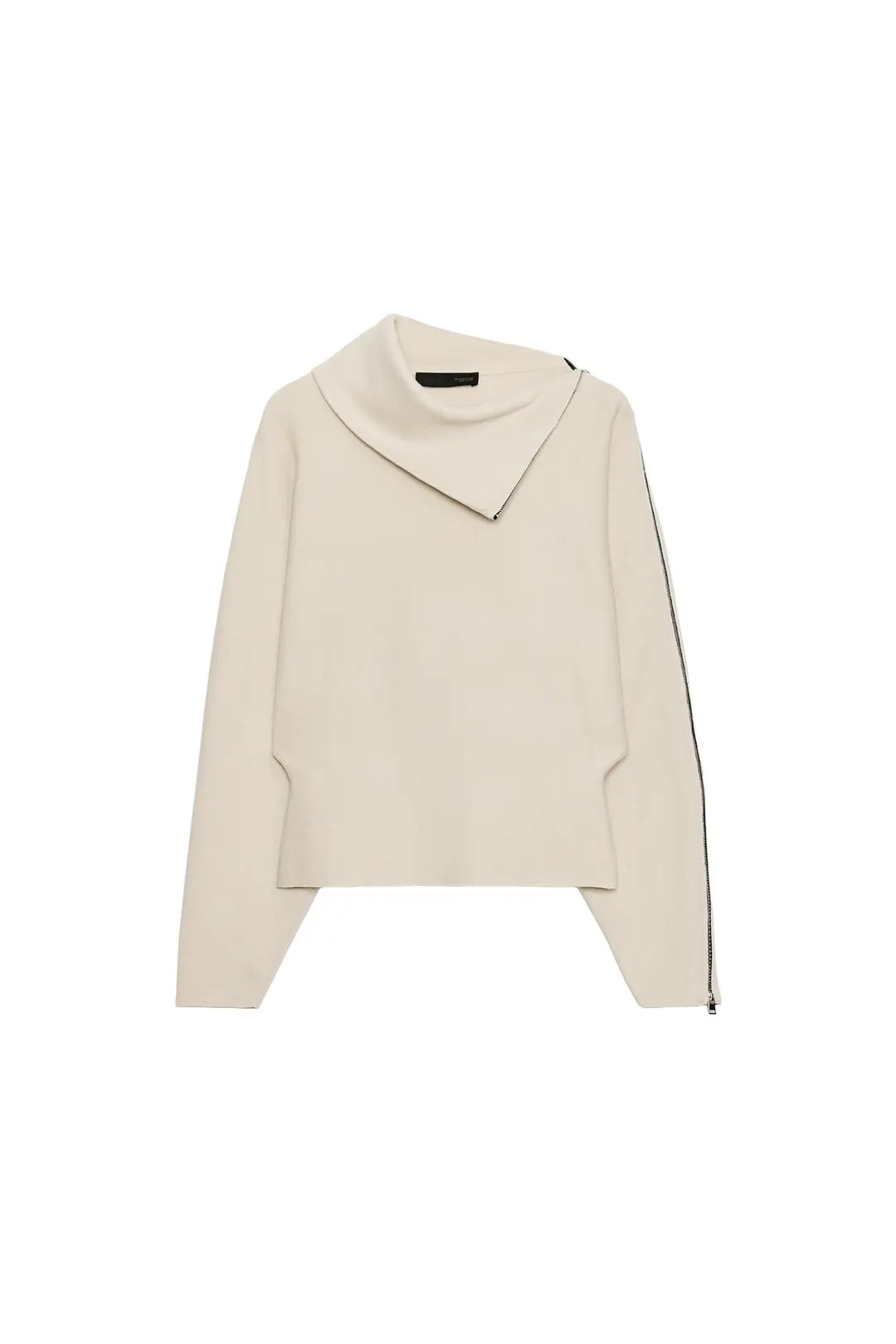 Вязаный джемпер с боковой молнией, Zara