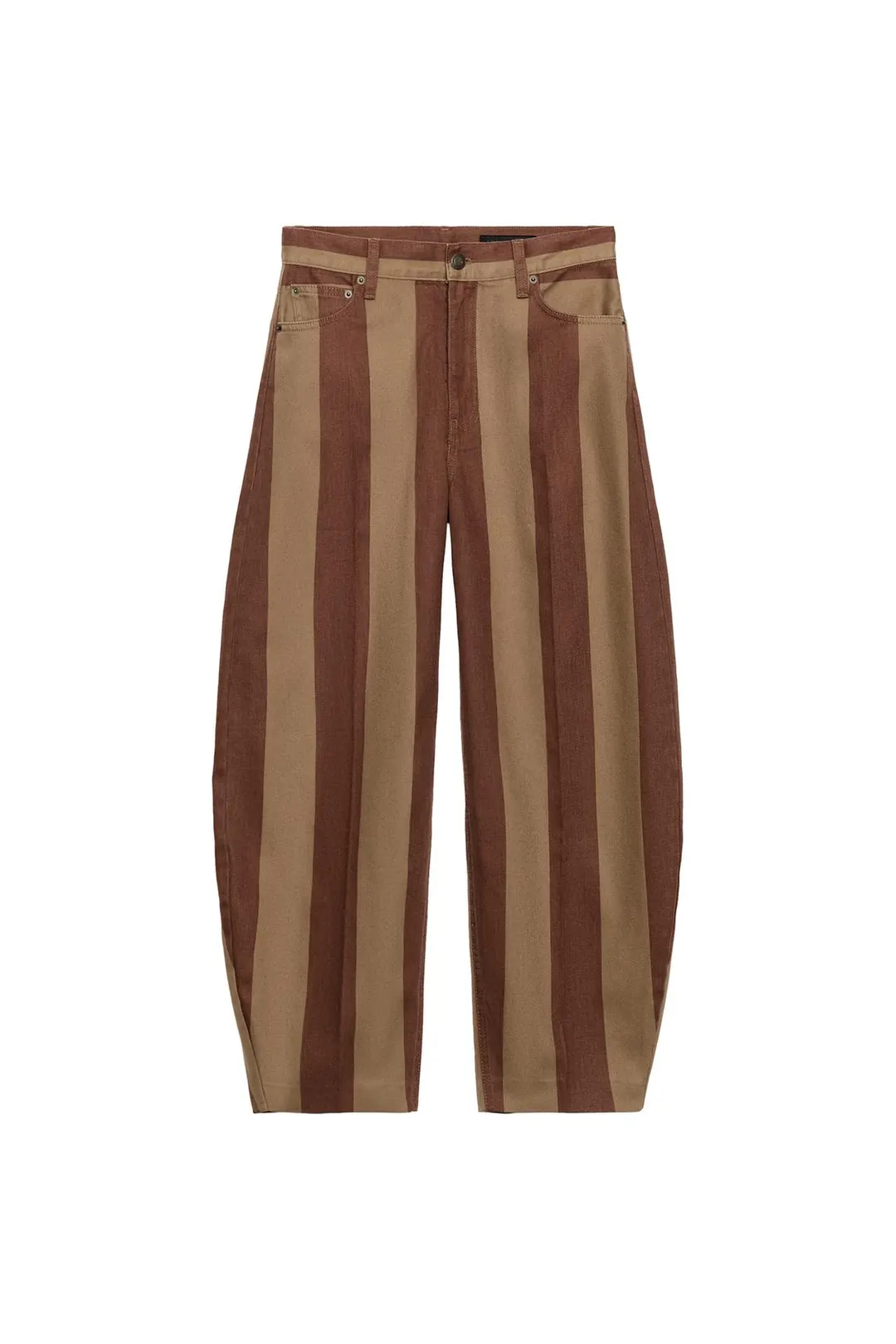 Джинсы зауженного кроя в полоску с высокой посадкой ZW Collection, Zara