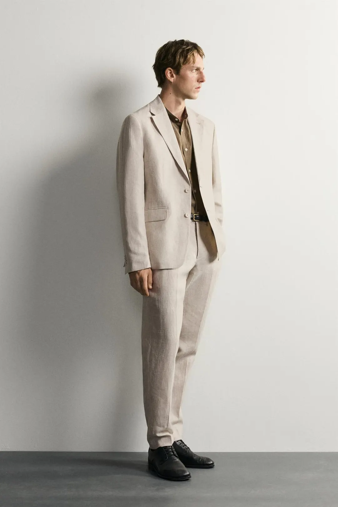 Костюмные брюки из 100% льна, Zara
