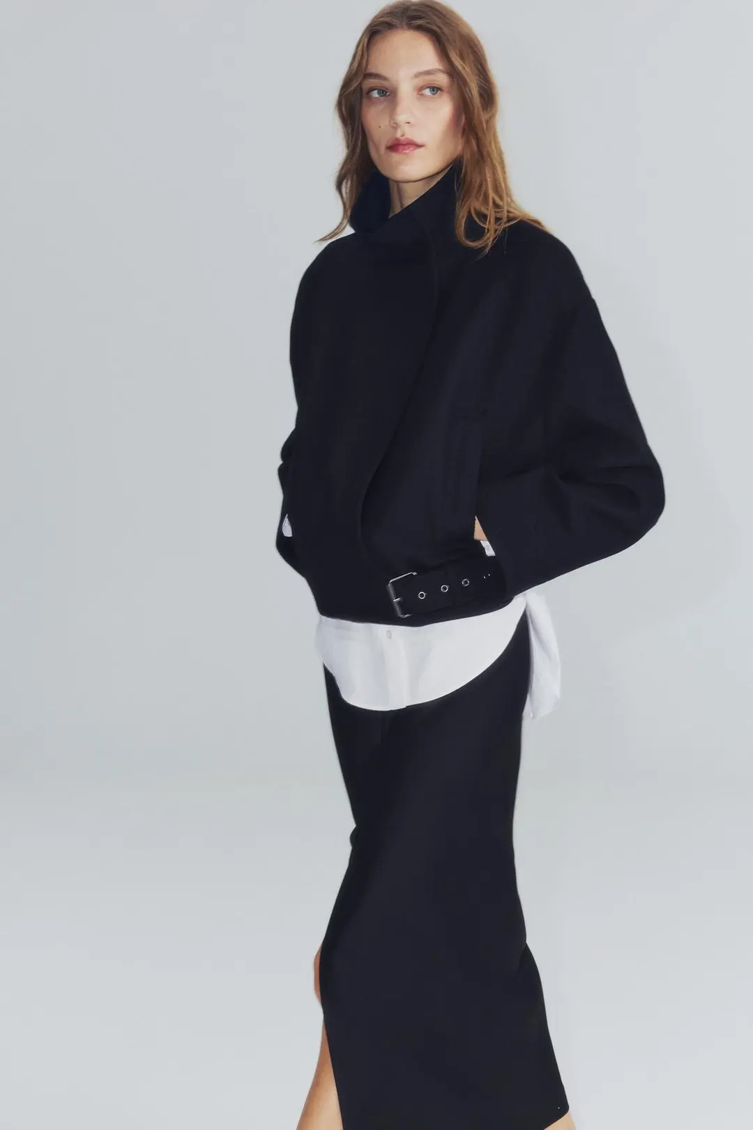 Куртка из смесовой шерсти с пряжкой ZW Collection, Zara