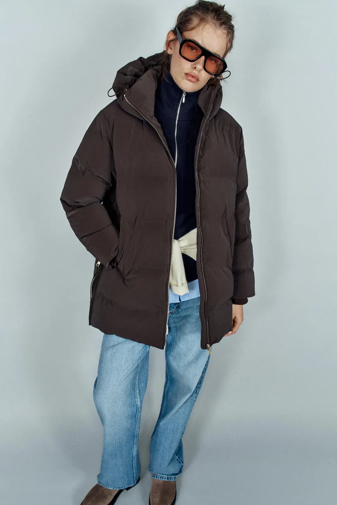 Непродуваемый прорезиненный анорак с капюшоном, Zara