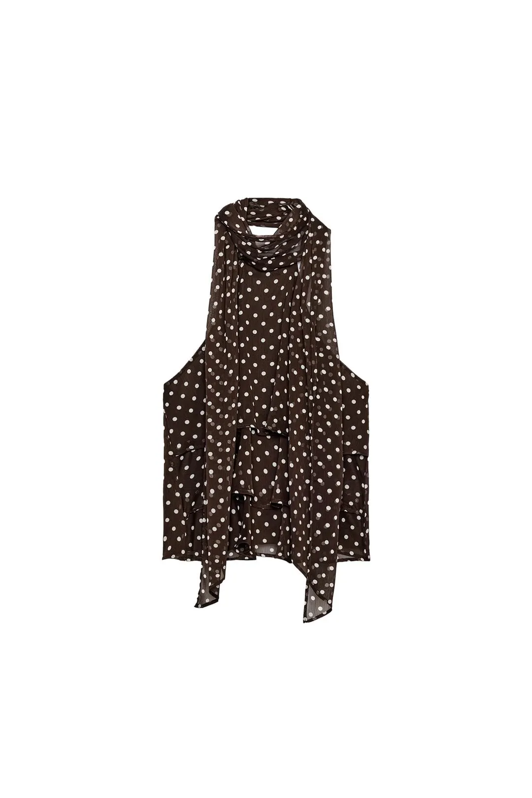 Топ халтер в горошек с оборками, Zara