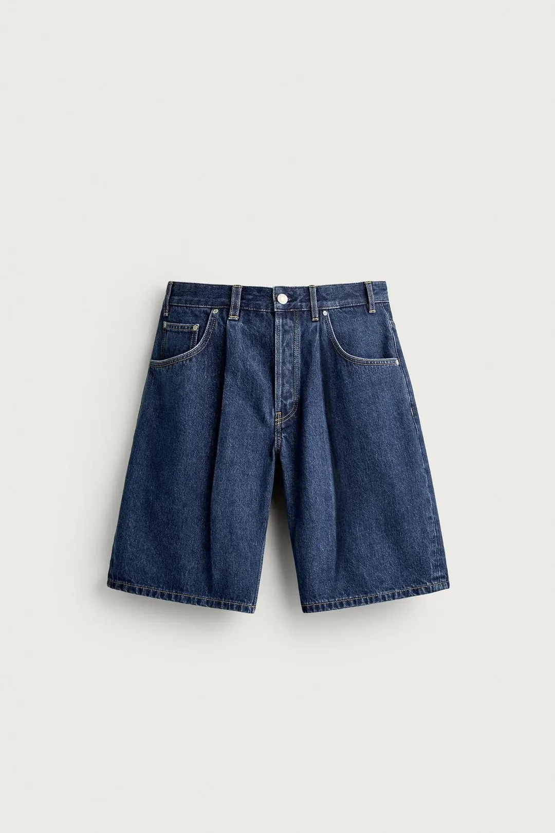 Бермуды джинсовые со складками FRUIT OF THE LOOM™, Zara