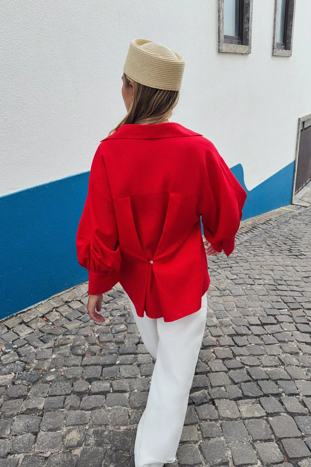 Рубашка из смесового льна с пышными рукавами, Zara