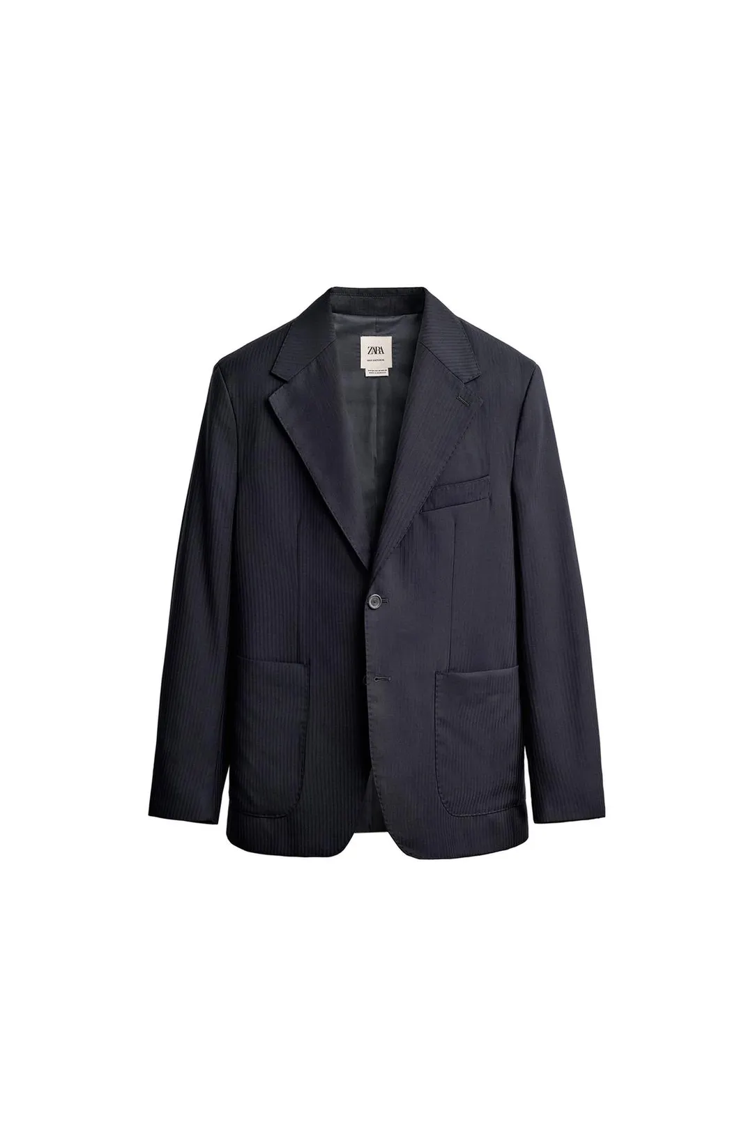 Блейзер в полоску из 100% шерсти, Zara
