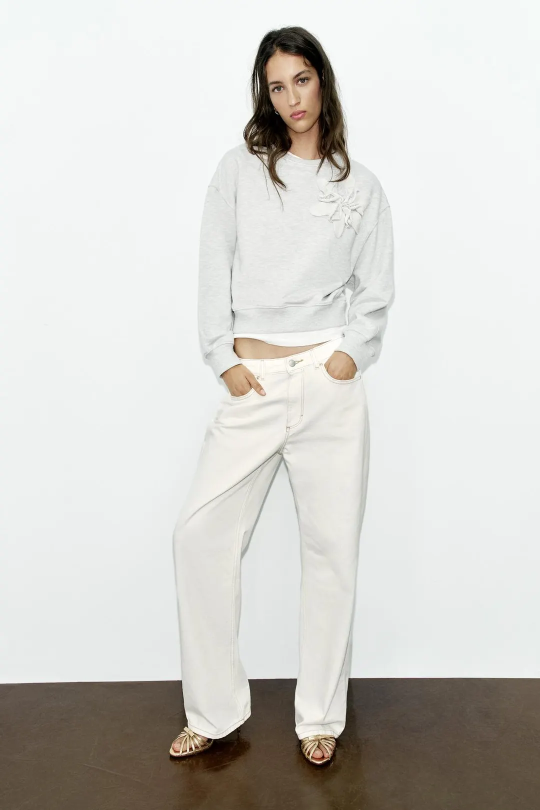 Свитшот с объемным цветком, Zara