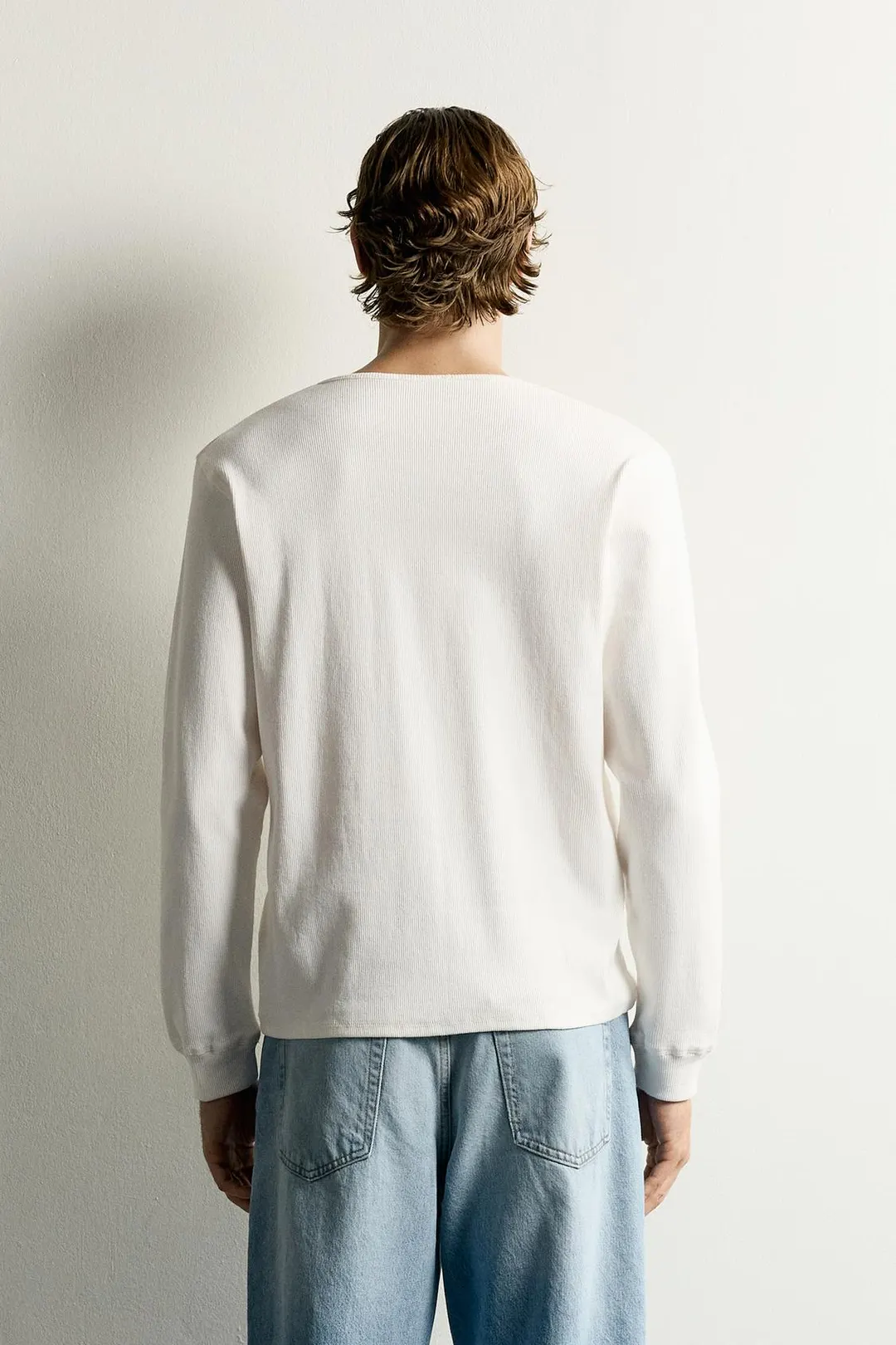 Футболка хенли с длинными рукавами, Zara