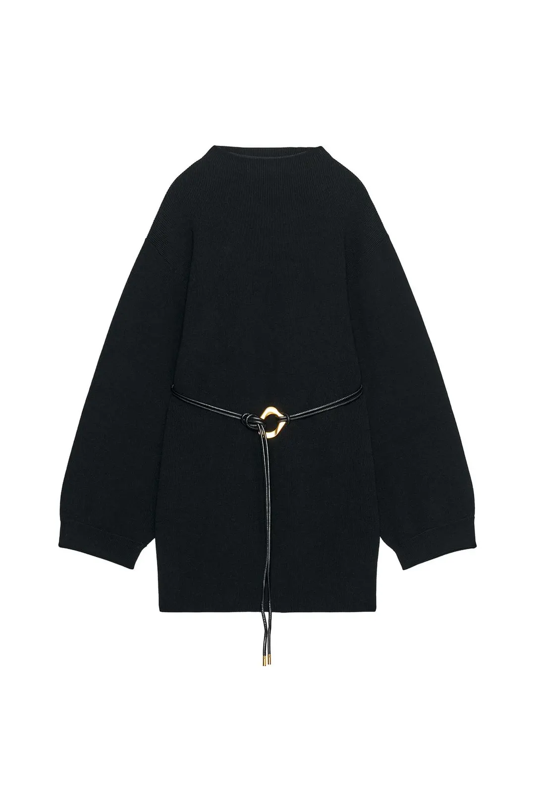 Платье короткое из трикотажа с поясом, Zara