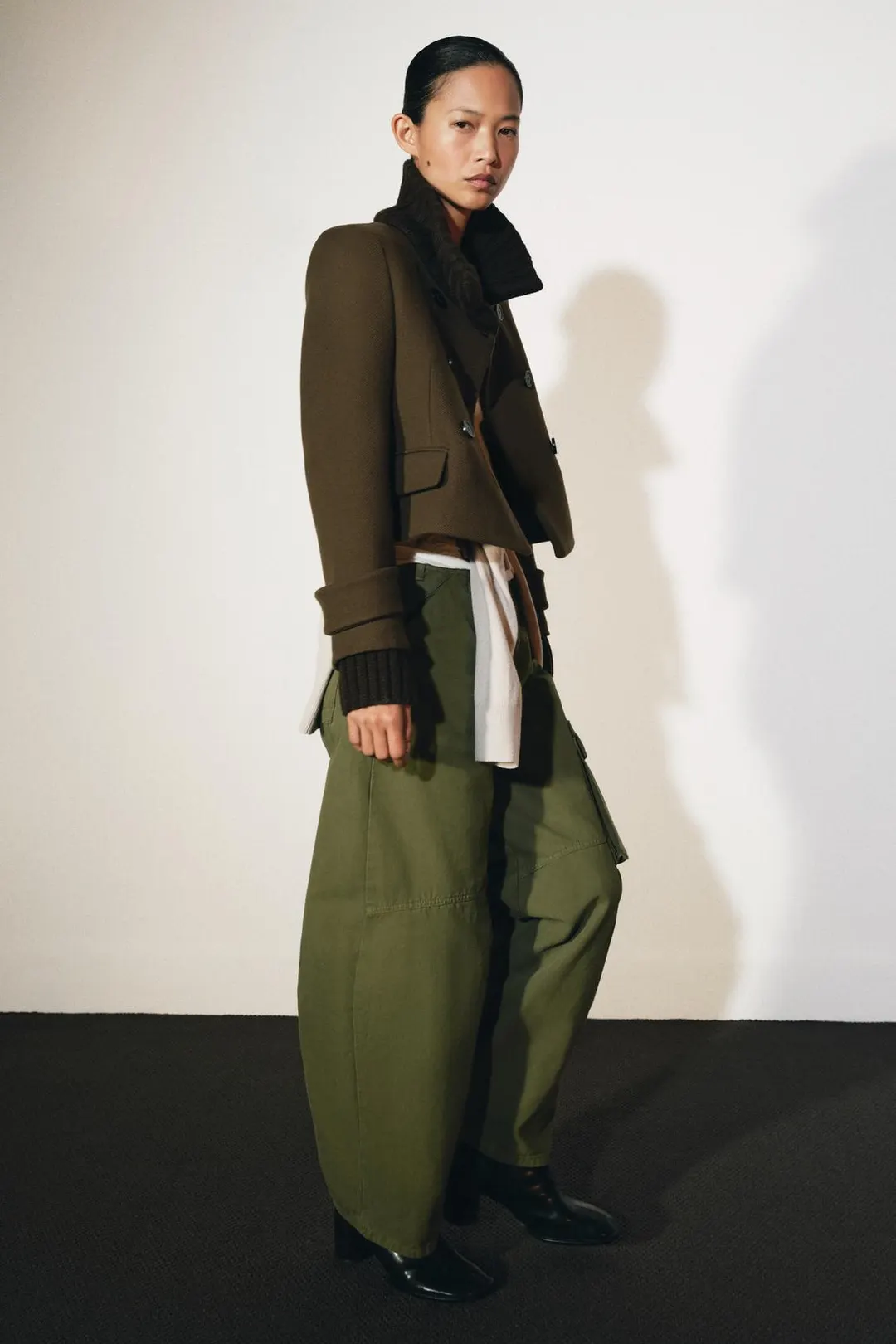 Короткое пальто из смесовой шерсти ZW Collection, Zara