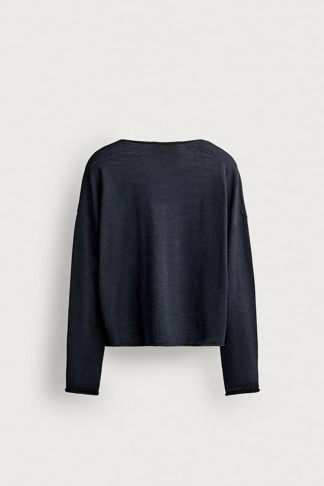 Свитер укороченного кроя из смеси льна и шерсти, Zara
