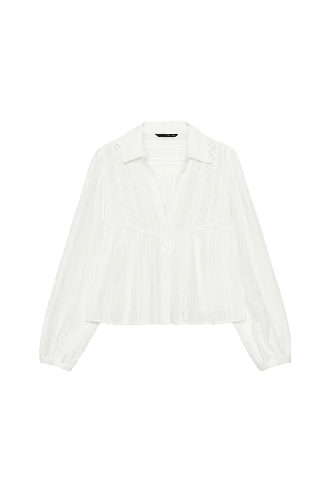 Укороченная блузка с кружевной отделкой, Zara