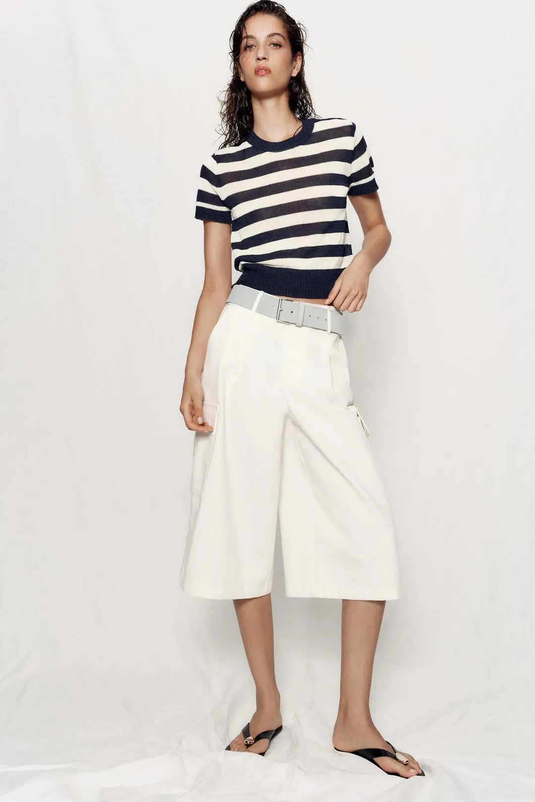 Вязаный топ с короткими рукавами, Zara