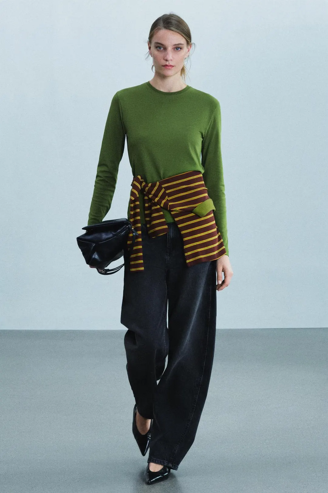 Футболка из интерлока с длинными рукавами, Zara