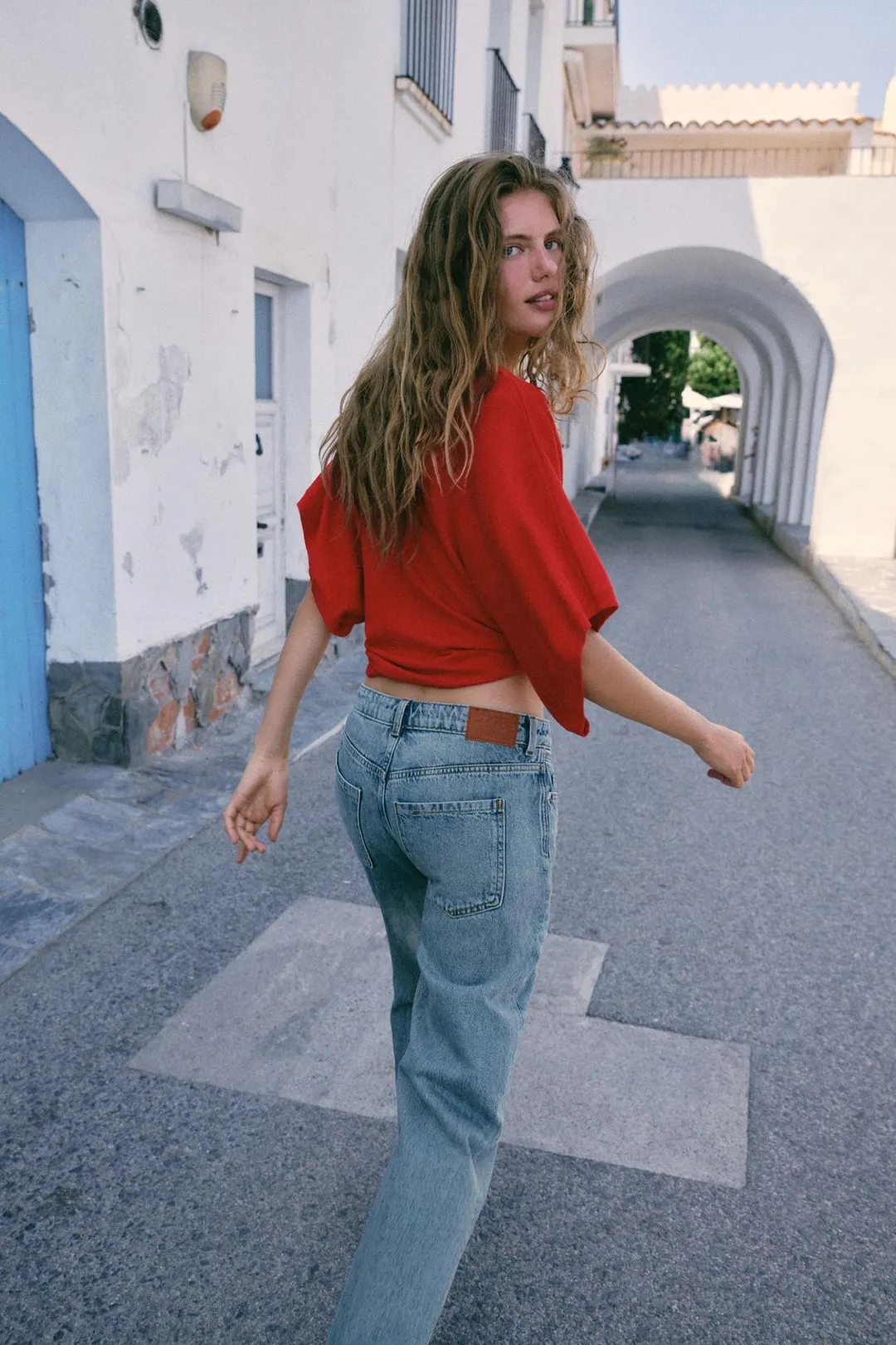 Широкий вязаный топ с короткими рукавами, Zara