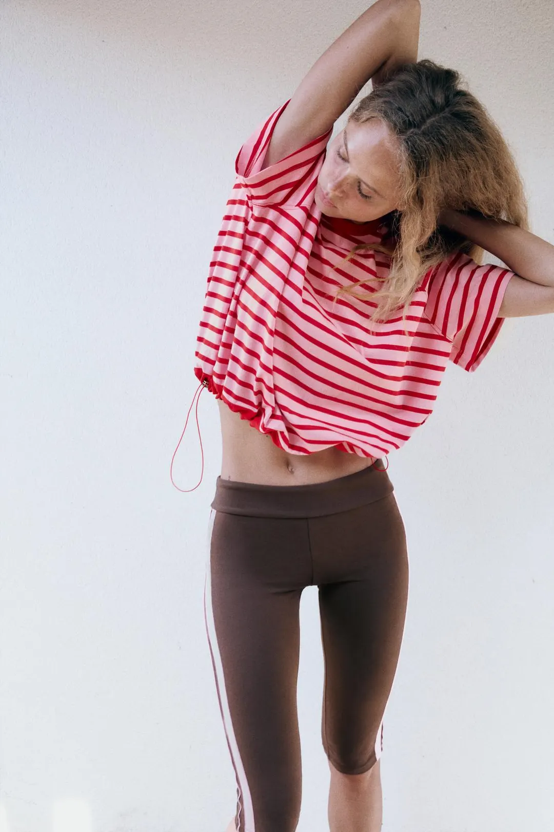 Легинсы капри с боковыми полосками, Zara